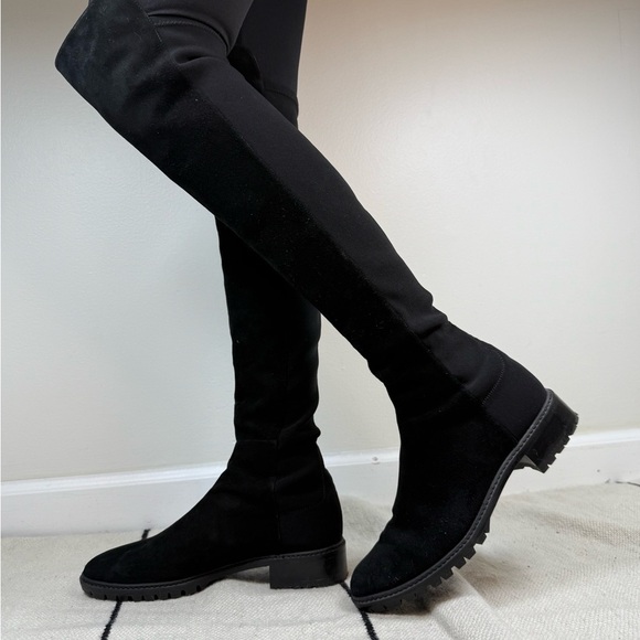 BLACK SUEDE STUART WEIZMAN 5050 OVER THE KNEE BOOT - Picture 1 of 6